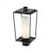 Z-Lite Sheridan 1 Light Outdoor Post Mount Fixture, Black & White Opal 595PHMR-BK - alternate 2